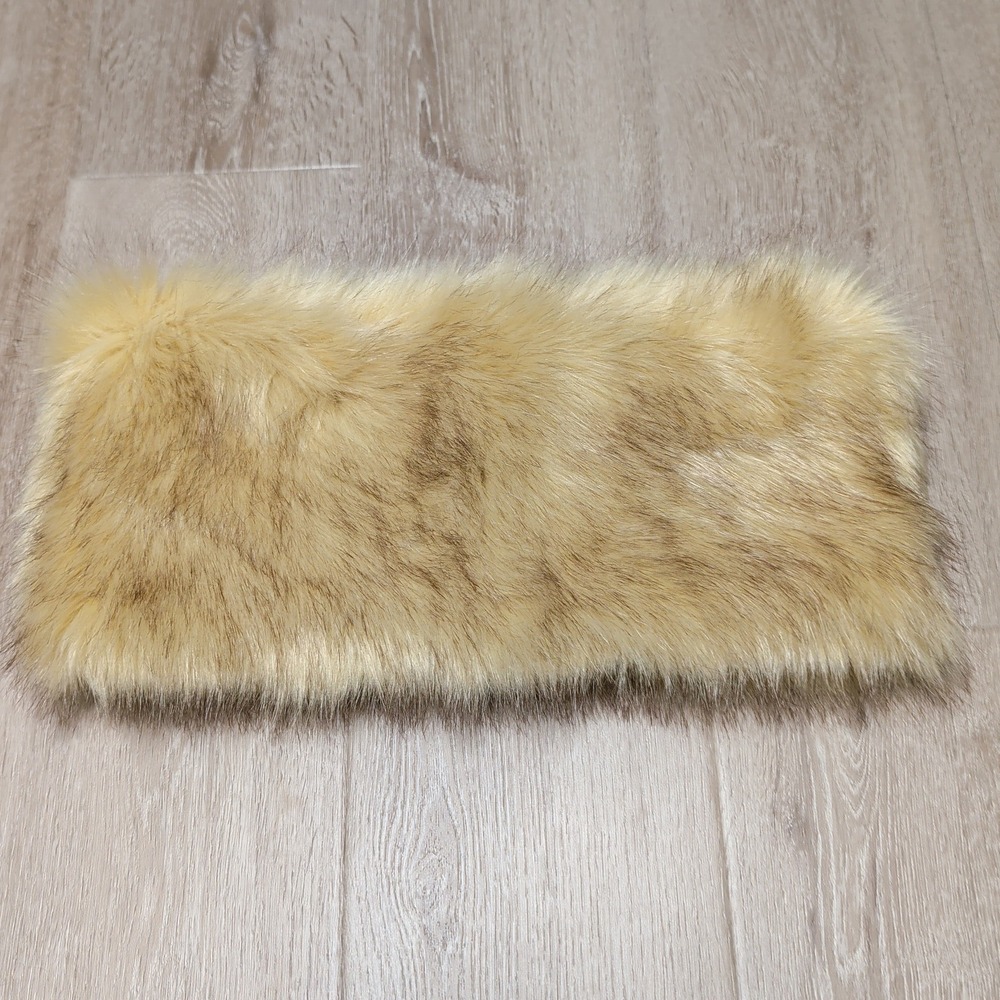 Tan Faux‎ Fur Cowl Neck Warmer Scarf Knit Lining Neck Warmer One Size Soft